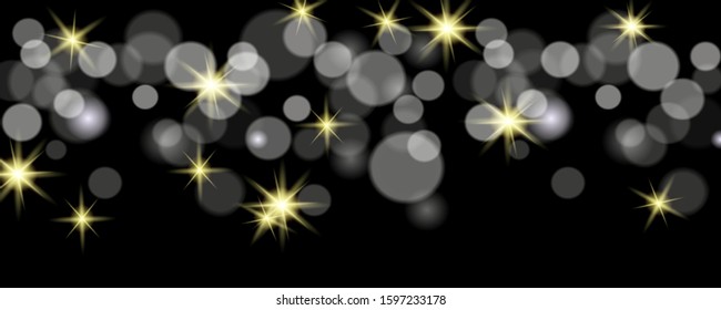 Space star dust trail sparkling particles on transparent background. Vector illustration