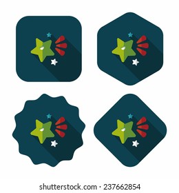 Space star flat icon with long shadow,eps10