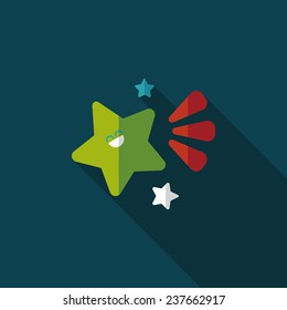 Space star flat icon with long shadow,eps10