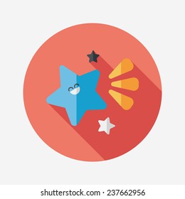Space star flat icon with long shadow,eps10