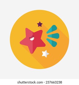 Space star flat icon with long shadow,eps10