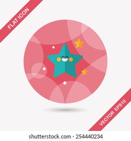Space star flat icon with long shadow,eps10