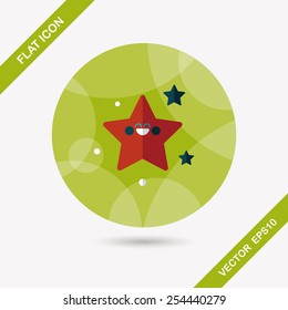 Space star flat icon with long shadow,eps10