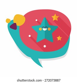 Space star flat icon with long shadow,eps10