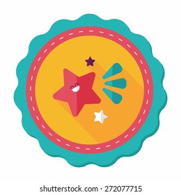 Space star flat icon with long shadow,eps10