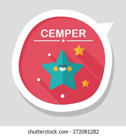 Space star flat icon with long shadow,eps10