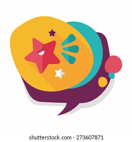 Space star flat icon with long shadow,eps10