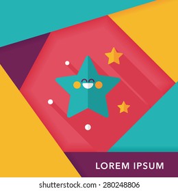 Space star flat icon with long shadow,eps10
