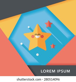 Space star flat icon with long shadow,eps10