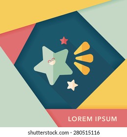 Space star flat icon with long shadow,eps10