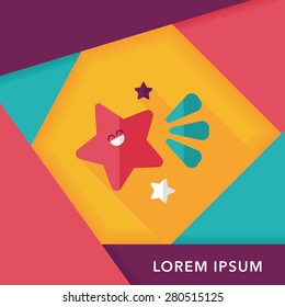 Space star flat icon with long shadow,eps10