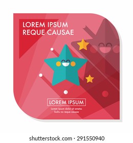 Space star flat icon with long shadow,eps10
