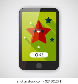 Space star flat icon with long shadow,eps10