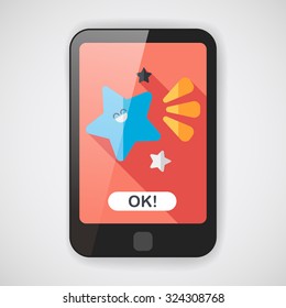 Space star flat icon with long shadow,eps10