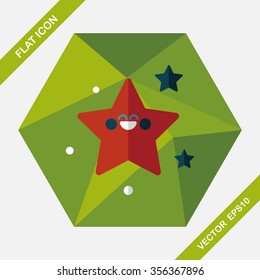 Space star flat icon with long shadow,eps10
