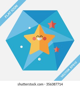 Space star flat icon with long shadow,eps10