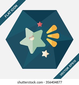 Space star flat icon with long shadow,eps10