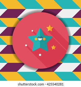 Space star flat icon with long shadow,eps10