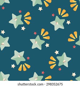 Space star flat icon,eps10 seamless pattern background