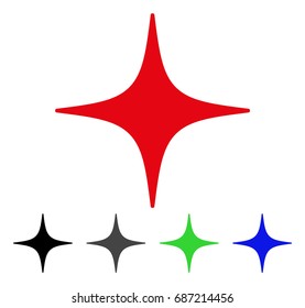 Space Star flat vector icon. Colored space star gray, black, blue, green pictogram versions. Flat icon style for graphic design.