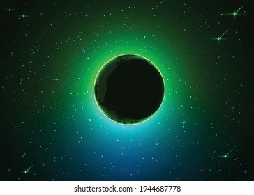 Space Star Green glowing background