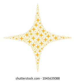 Space Star illustration done in the figure of space star design elements. Vector iconized composition organized with simple design elements.