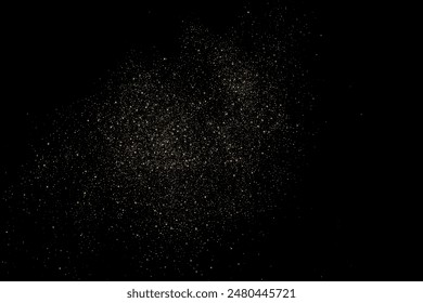 Space star sky. Gold light pattern texture on black backdrop. Abstract starlight. Yellow glitter background. Golden Explosion of Confetti. Vector illustration, EPS 10.	
