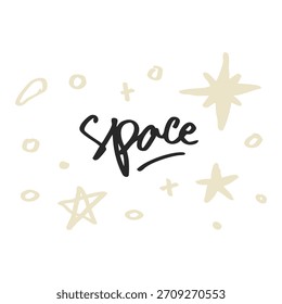 espaço com estrela cintilante mão desenhada