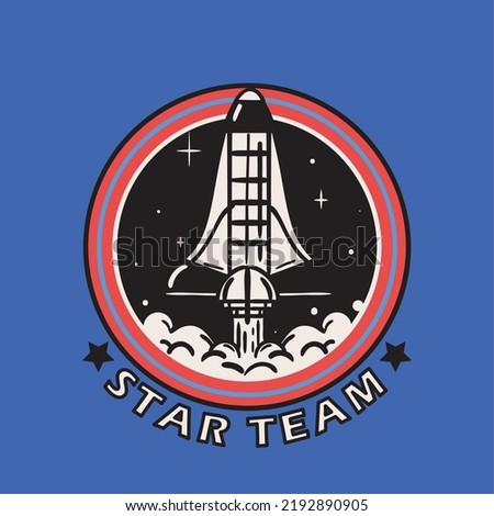 space star team retro label deign