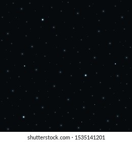 Space stars background, night sky and stars, seamless pattern. Stars on night sky. Vector illustration.