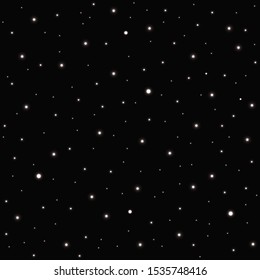 Space stars background, night sky and stars, seamless pattern. Stars on night sky. Vector illustration.