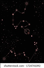 Space stars background, night sky and stars vector pattern. Stars on the night sky vector illustration.