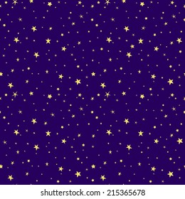 空間星の背景 夜空 星の青と黄色のシームレスなベクター画像パターン 夜空のベクターイラストに星 のベクター画像素材 ロイヤリティフリー Shutterstock