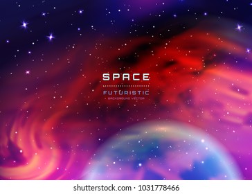 Space Stars Background. Vector Illustration of The Night Sky. illustration of outer space and earth planet, Milky Way