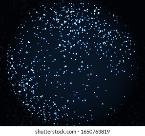 Space Stars Background. Vector Illustration of The Night Sky. Glitter texture. Abstract particles. Sparkle glitter background. Vector illustration. Blue lights.