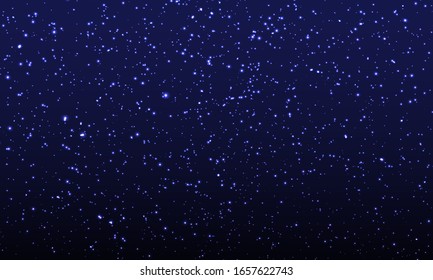 Space Stars Background. Vector Illustration of The Night Sky. Glitter texture. Abstract particles. Sparkle glitter background. Vector illustration. Blue lights.