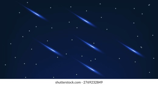 Space with stars and comets. Galaxy background. Space stars, Celestial panorama, Night universe, Blue constellation, Stellar illustration, Dark cosmos, Interstellar journey, Astrology map background.