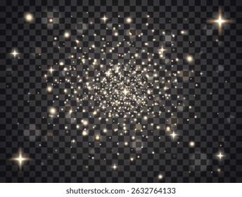 Space stars dust banner. Festive Designs, Christmas light, Glowing stars on transparent backgrounds	
