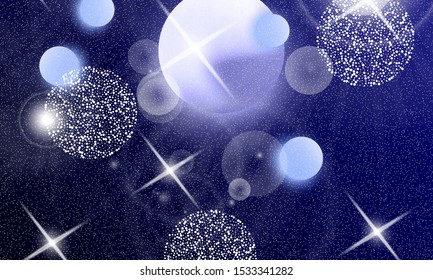 Space Stars. Fantasy universe. Cosmic galaxy backdrop. Unicorn pattern. Fairy background.