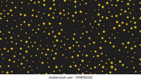 Estrellas espaciales fondo HD, cielo nocturno y estrellas patrón vectorial transparente negro y blanco. Estrellas en la ilustración del vector del cielo nocturno.