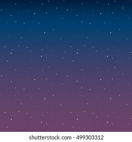 Space with stars night sky before sunrise pink vector