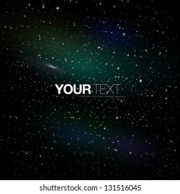Space with stars and text.  Design vector background