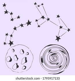 
space and stars vector, constellations 