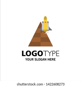 Space, Station, Aircraft, Spacecraft, Launch Business Logo Template. Flat Color