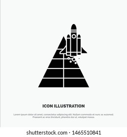 Space, Station, Aircraft, Spacecraft, Launch solid Glyph Icon vector. Vector Icon Template background