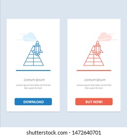 Space, Station, Aircraft, Spacecraft, Launch  Blue and Red Download and Buy Now web Widget Card Template