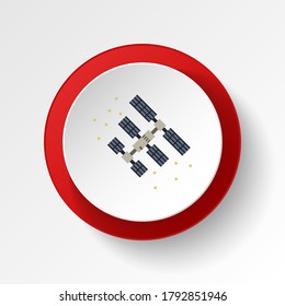 Space station colored button icon. Element of space illustration. Signs and symbols icon can be used for web, logo, mobile app, UI, UX