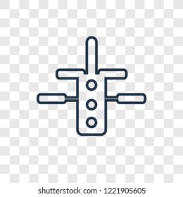 Space station concept vector linear icon isolated on transparent background, Space station concept transparency concept in outline style