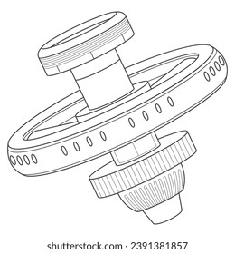 A space station design in outline and vector.
