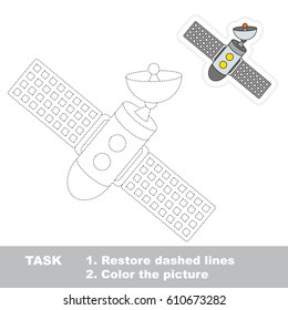 Space Station. Dot to dot educational game for kids.